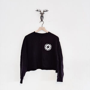 Her Universe Star Wars Women's Black Empire Cropped Sweatshirt Size Small